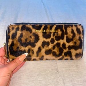 Leopard Print Calf Hair Michael Kors Wallet